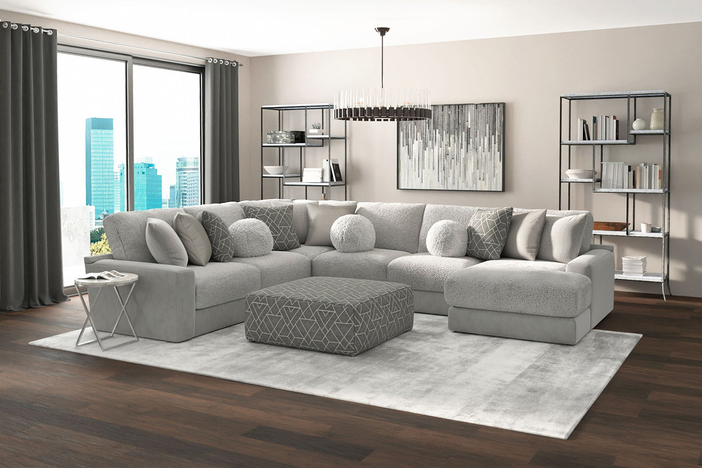 Canyon - Cocktail Ottoman - Zinc - Hornell Furniture Outlet