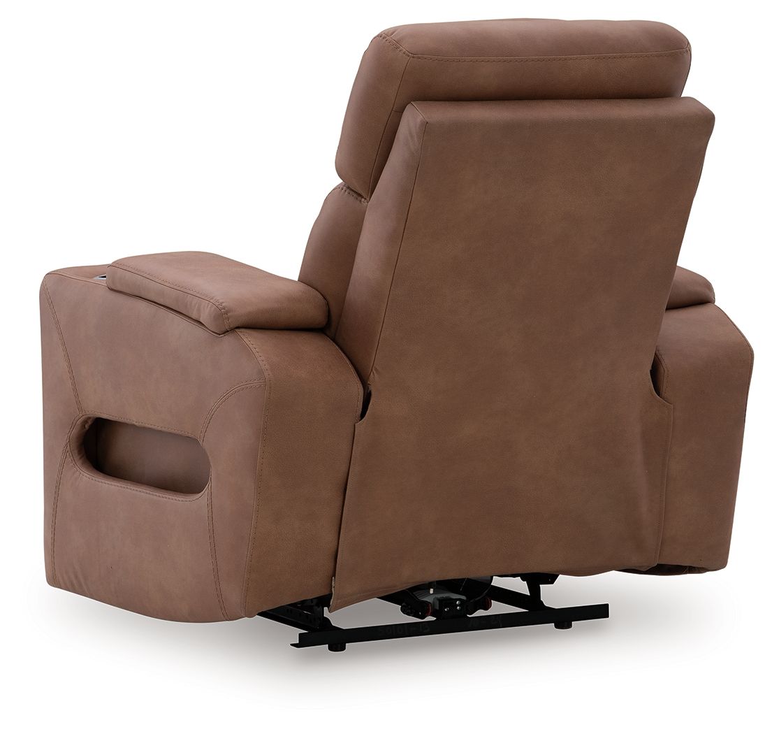 Clean - Slate - Caramel - Power Recliner / Adj Headrest - Hornell Furniture Outlet