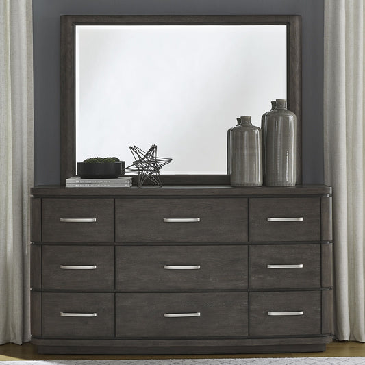 Cascade Falls - Dresser & Mirror - Satin Espresso - Hornell Furniture Outlet