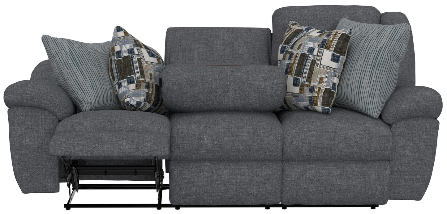 Trifecta - Sofa With 3 Recliners and Drop Down Table - Hornell Furniture Outlet