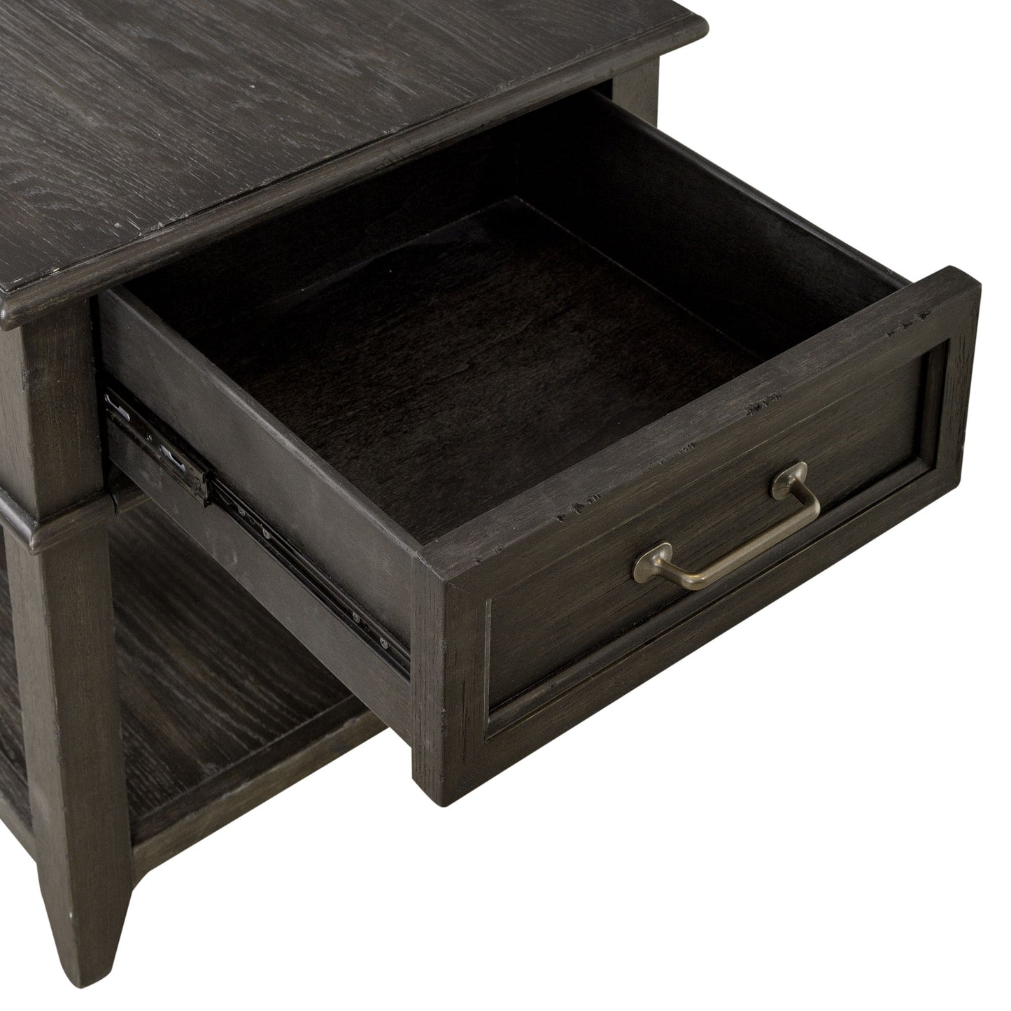 Mill Creek - Drawer End Table - Dark Brown - Hornell Furniture Outlet