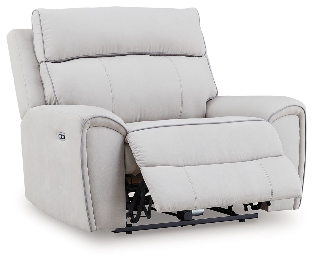Social Pointe - Pearl / Ash - Power Recliner / Adjustable Headrest - Hornell Furniture Outlet