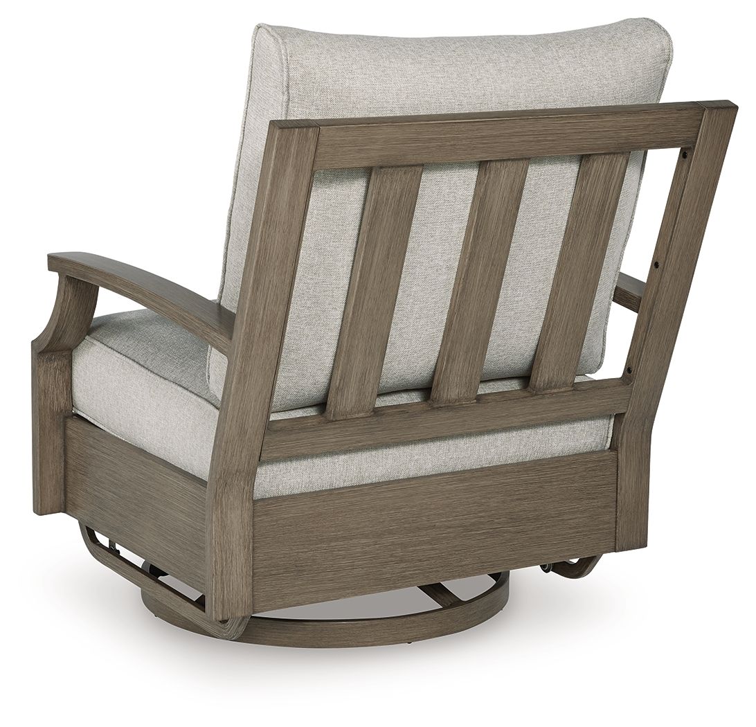 Rainier Ranch - Brown / Beige - Swivel Glider Chair With Cushion - Hornell Furniture Outlet