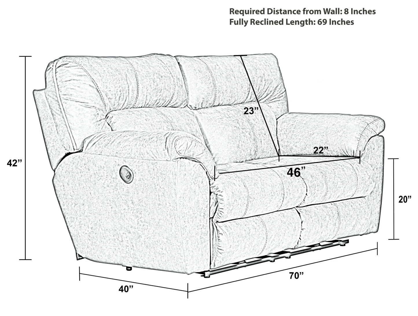 Hollins - Power Reclining Loveseat - Coffee - Hornell Furniture Outlet