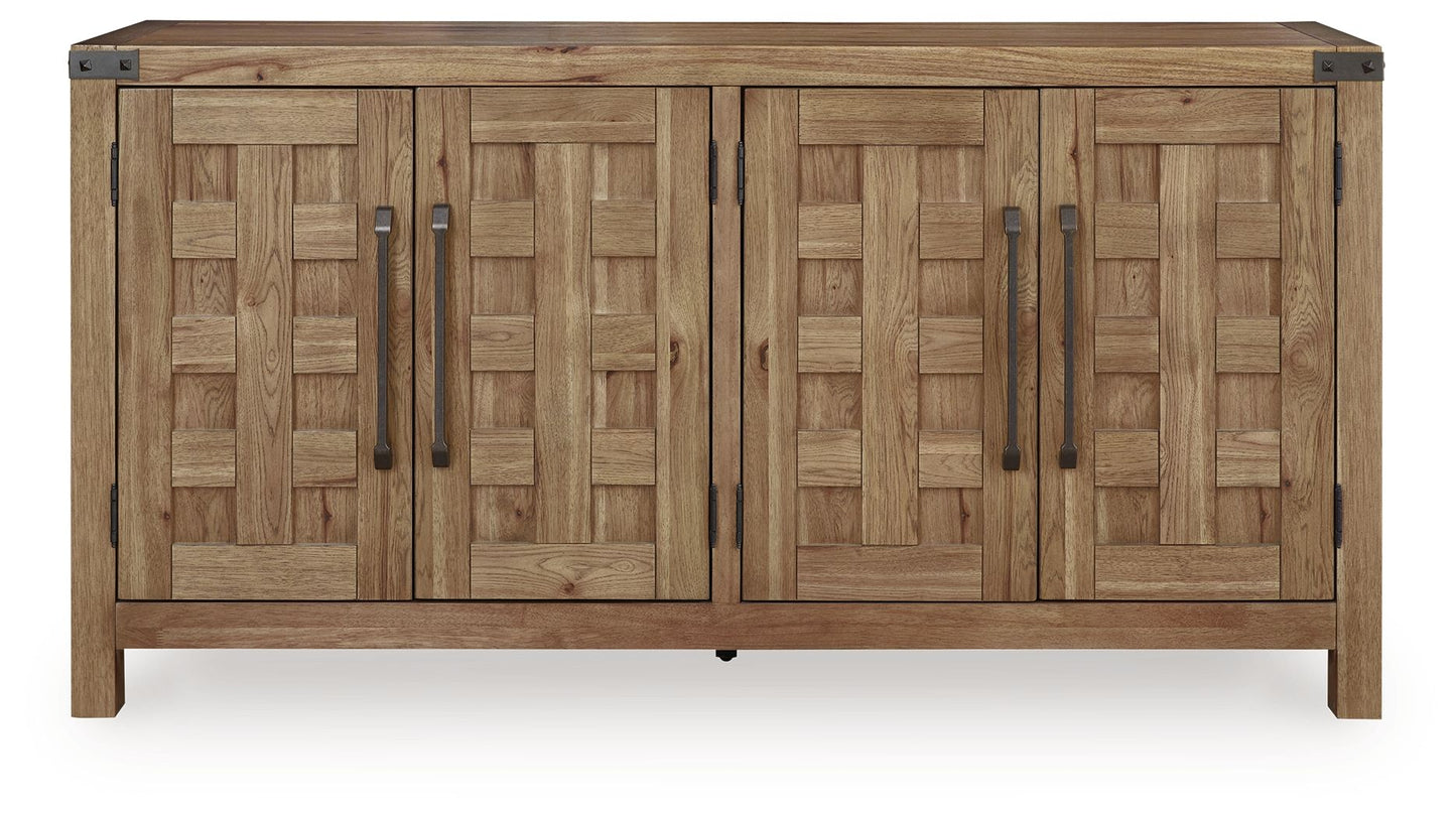 Ridgester - Dining Room Server - Light Brown - Hornell Furniture Outlet