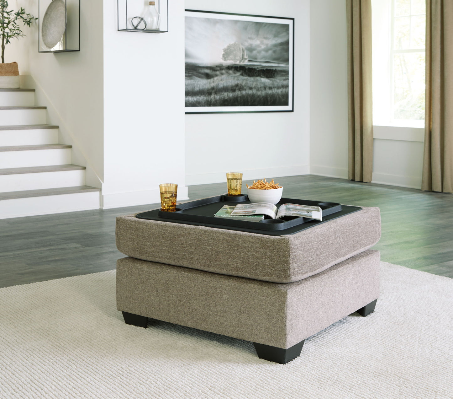 Creswell - Stone - Ottoman With Storage - Hornell Furniture Outlet