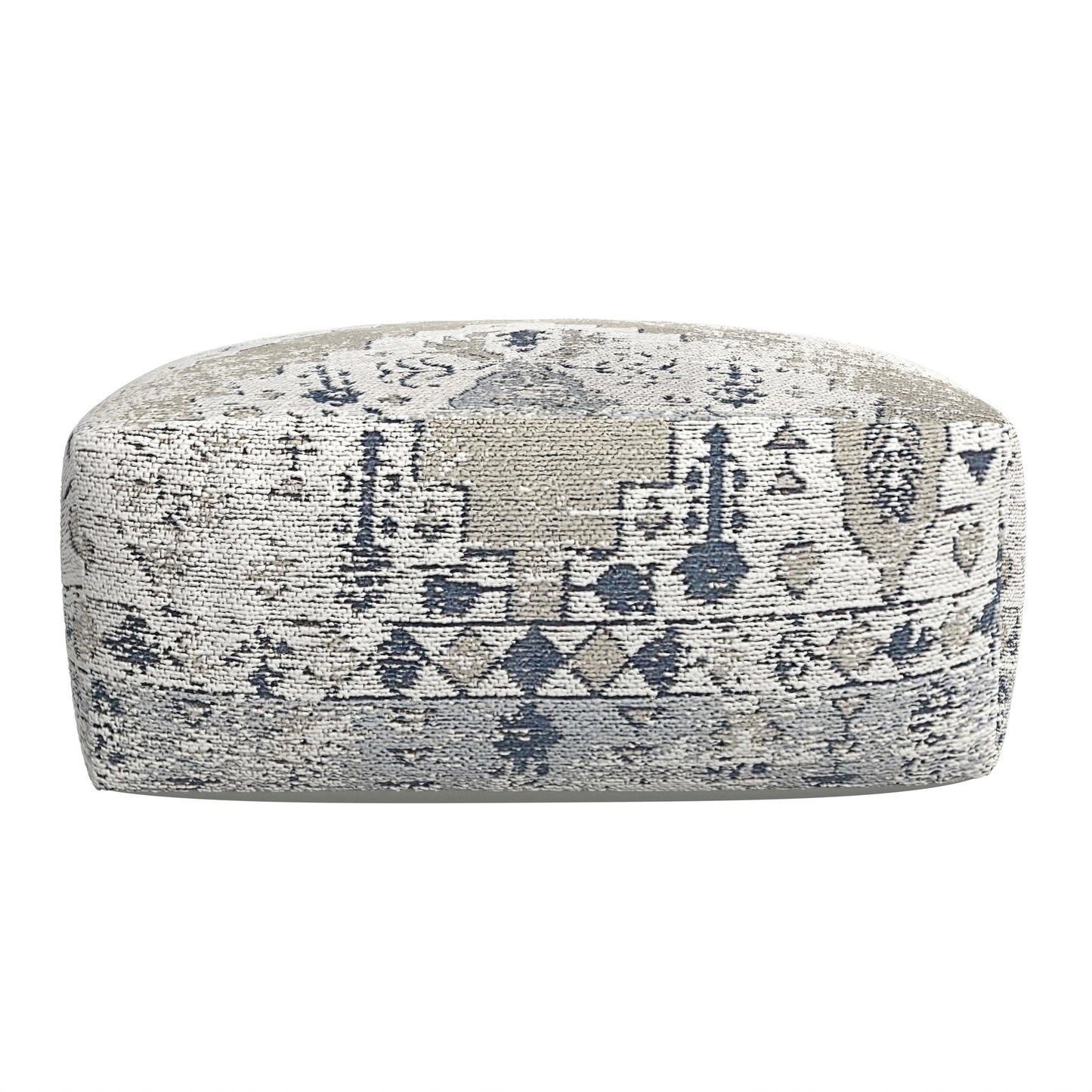 Kira - Jacquard Woven Pouf - Green - Hornell Furniture Outlet