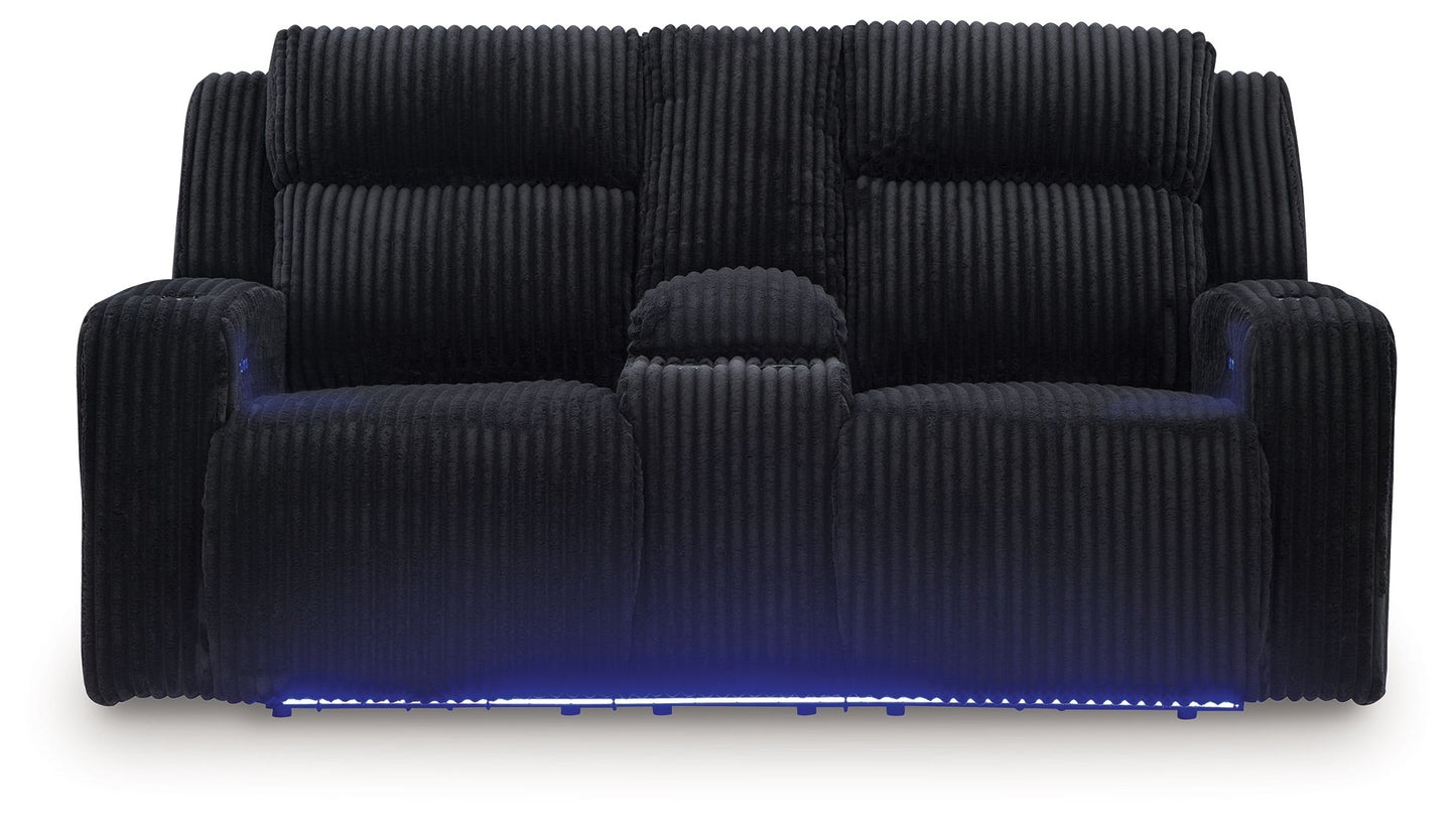 Forest Lake - Power Reclining Loveseat With Console / Adj Headrest - Hornell Furniture Outlet