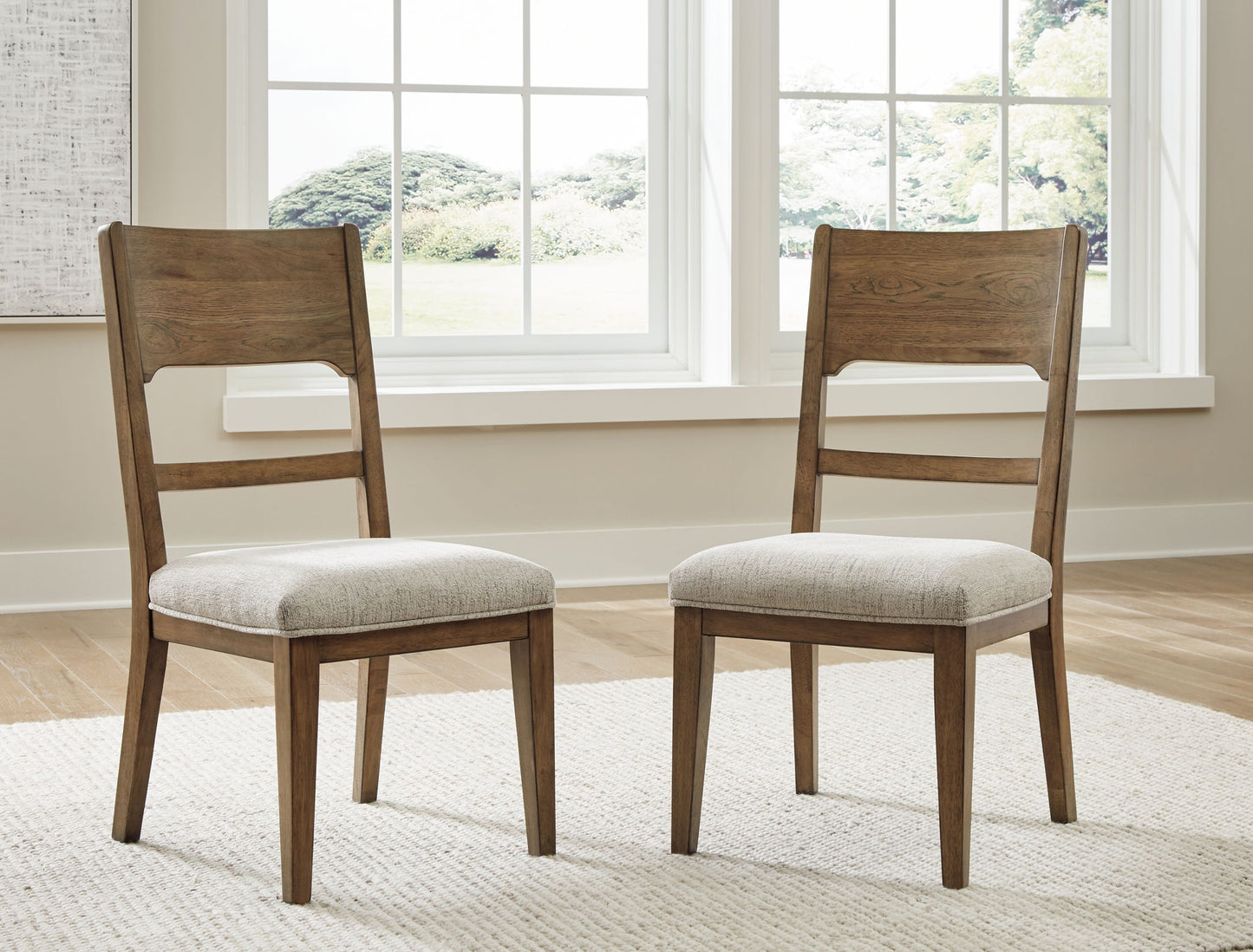 Cabalynn - Oatmeal / Light Brown - Dining Uph Side Chair (Set of 2) - Hornell Furniture Outlet
