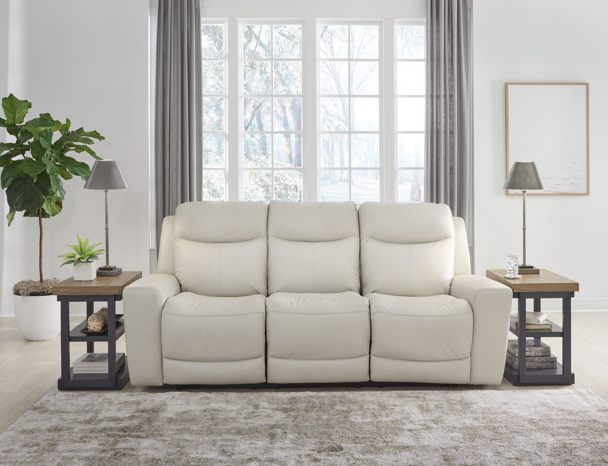 Mindanao - Coconut - 3 Pc. - Power Reclining Sofa, Power Reclining Loveseat With Console, Power Recliner - Hornell Furniture Outlet