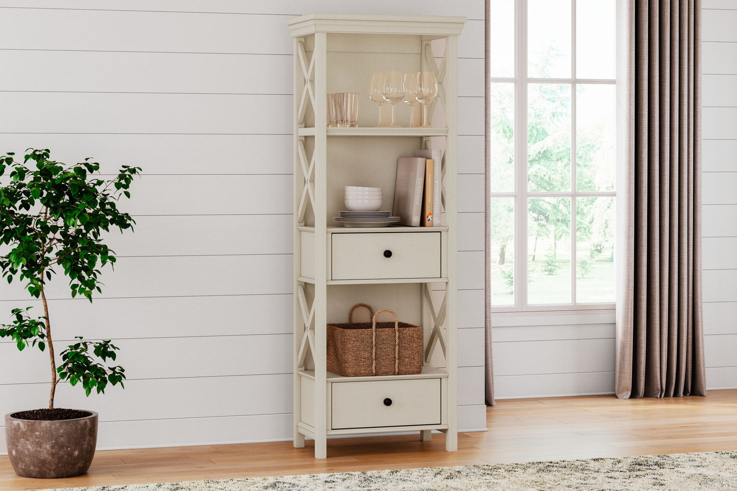 Bolanburg - Antique White - Display Cabinet - Hornell Furniture Outlet