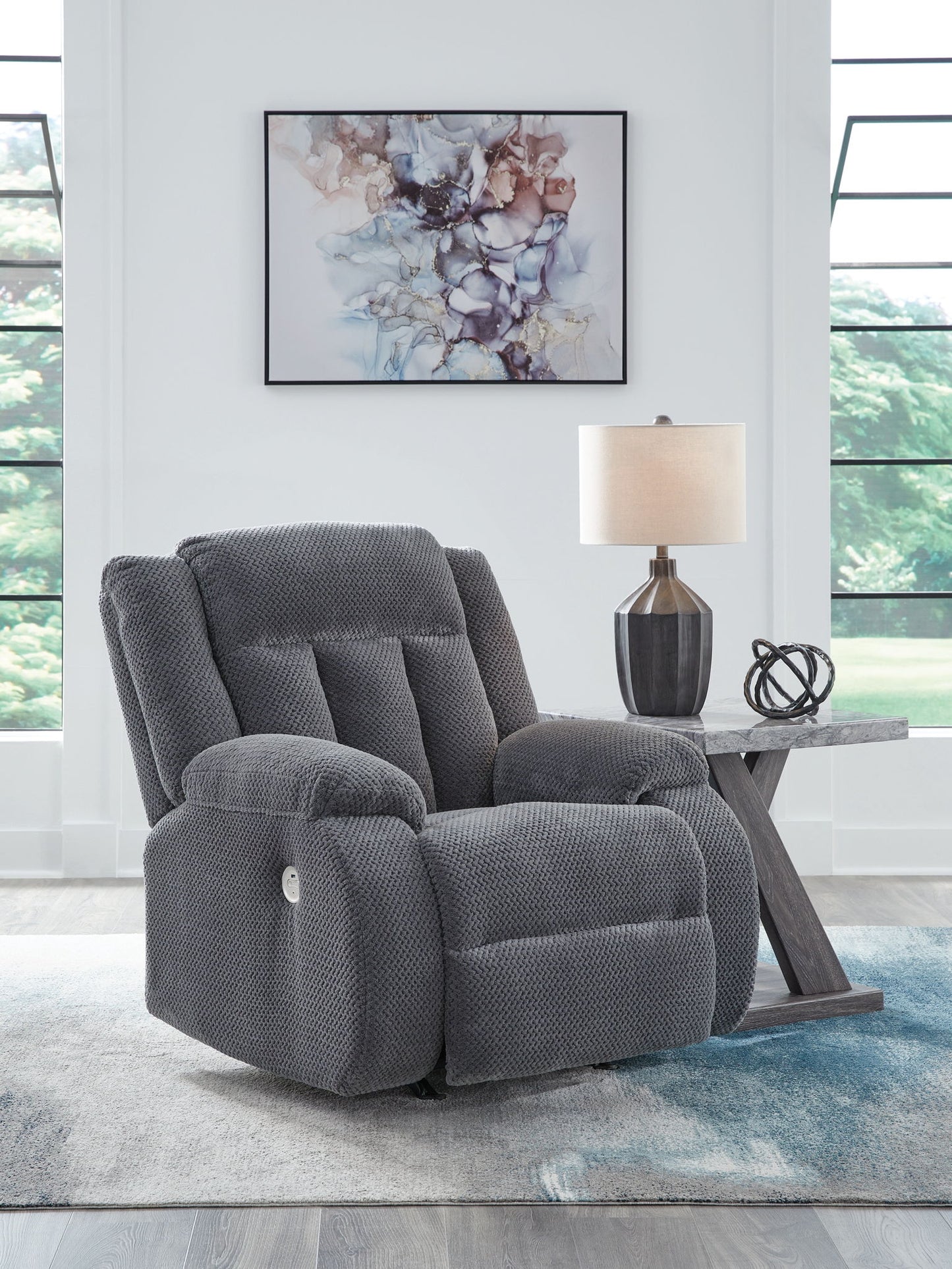 Observation - Steel - Power Rocker Recliner - Hornell Furniture Outlet