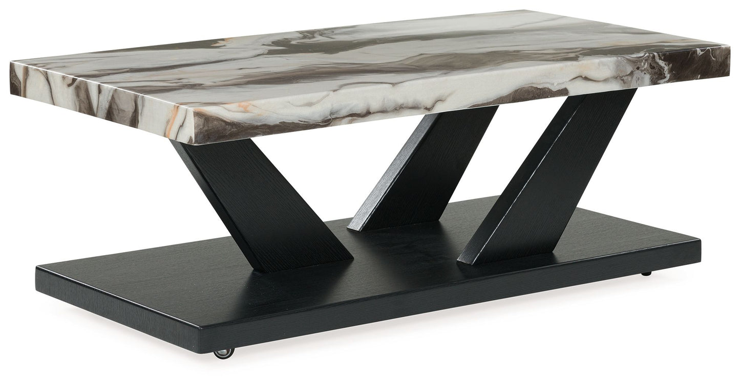 Cendill - Dark Brown / White / Black - Occasional Table Set (Set of 3) - Hornell Furniture Outlet