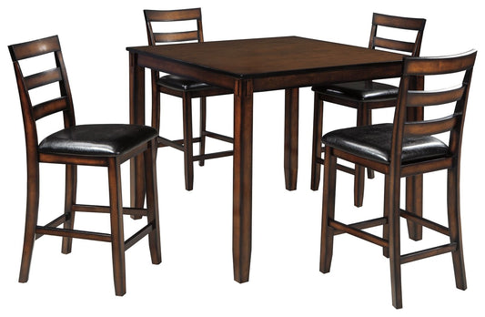 Coviar - Brown - DRM Counter Table Set (Set of 5) - Hornell Furniture Outlet