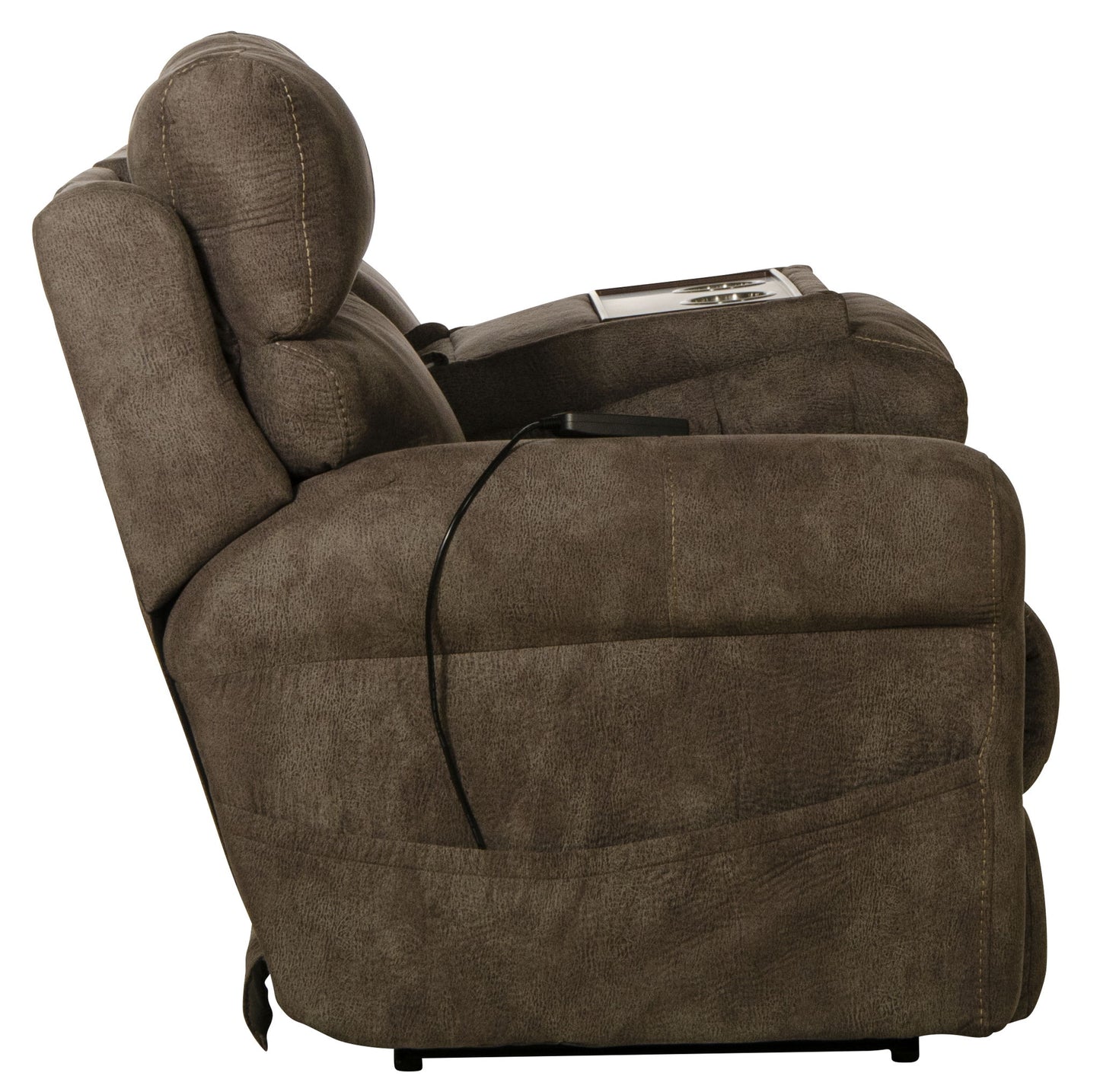 Tranquility - Power Headrest Power Lay Flat Reclining Sofa With DDT / CR3 Heat / Massage / Lumbar - Pewter - Hornell Furniture Outlet
