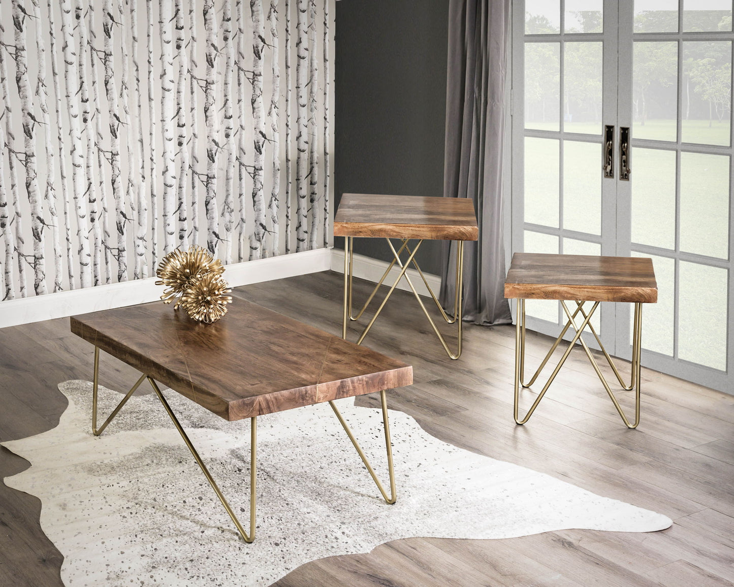 Walter - 3 Piece Table Set - Brown - Hornell Furniture Outlet