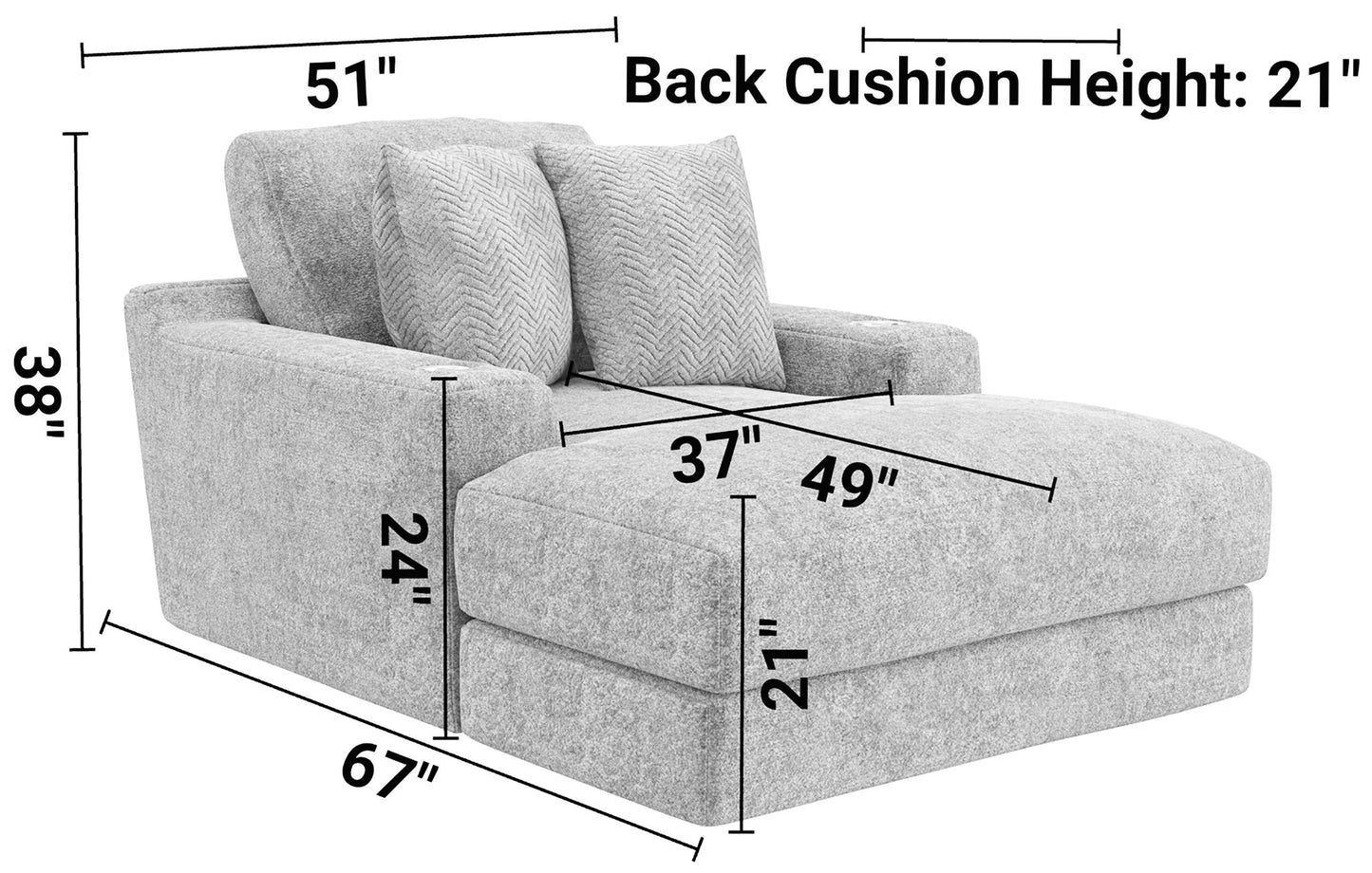 Cozy - Chaise With USB - Hornell Furniture Outlet
