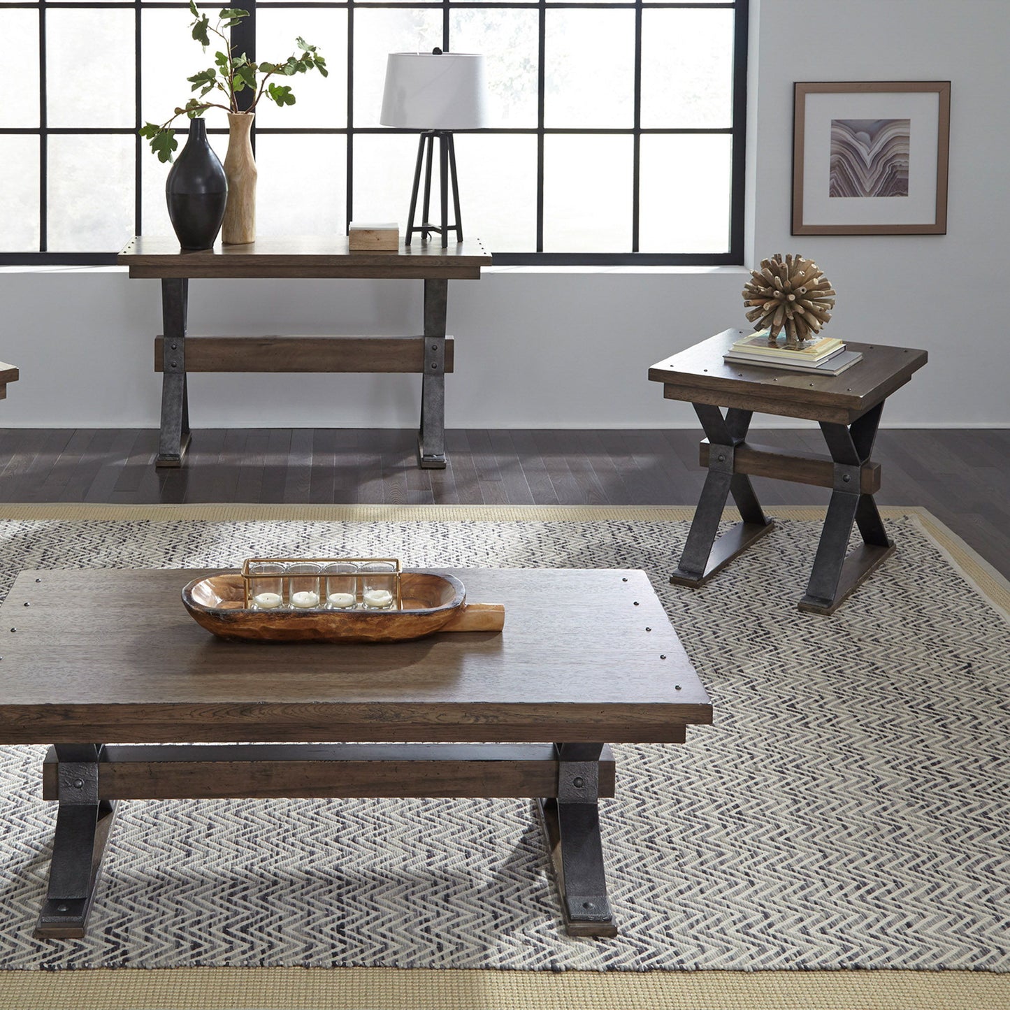 Sonoma Road - 3 Piece Set (1 Cocktail 2 End Tables) - Light Brown - Hornell Furniture Outlet