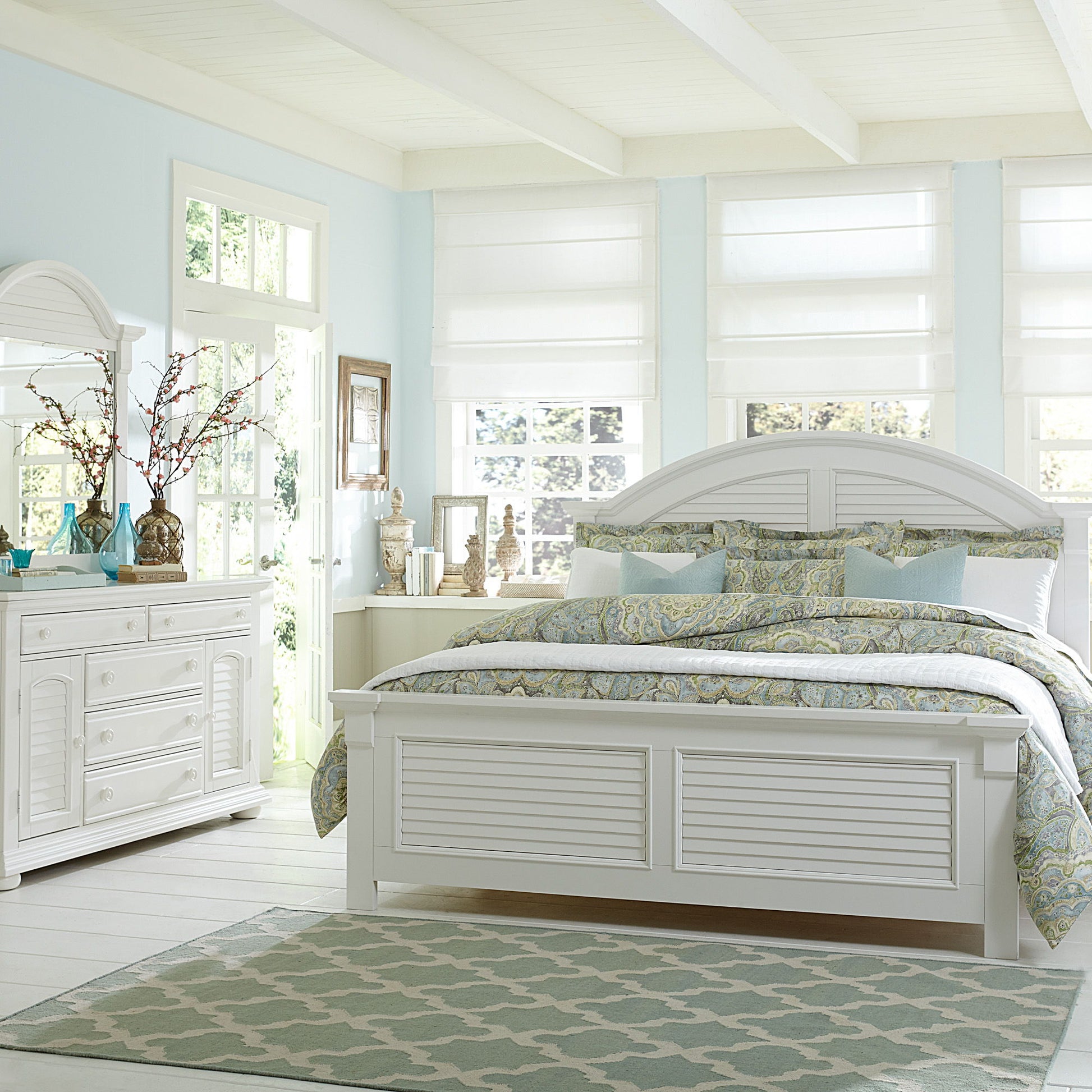 Summer House I - Panel Bed, Dresser & Mirror - Hornell Furniture Outlet