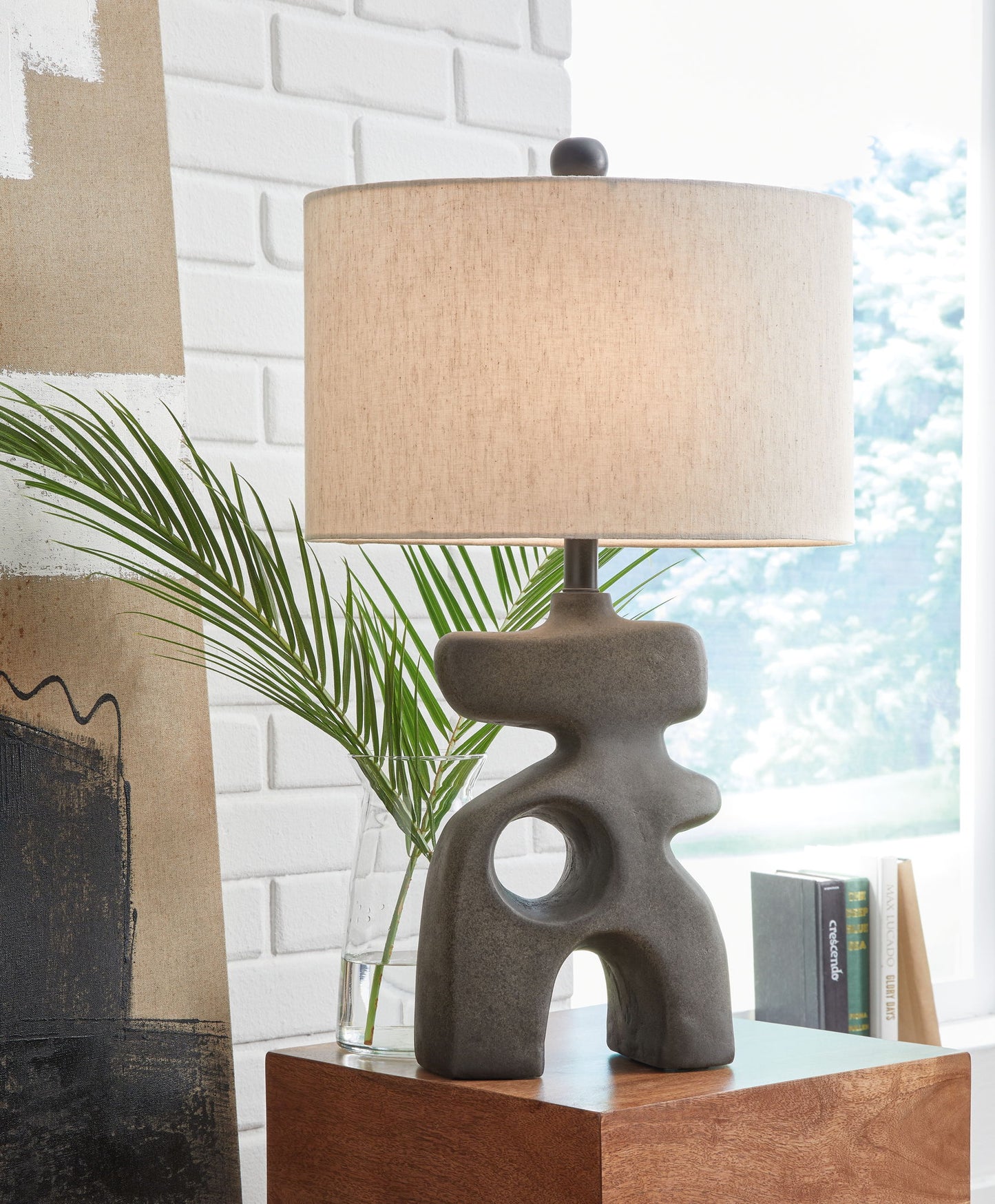 Danacy - Distressed Black - Paper Table Lamp - Hornell Furniture Outlet