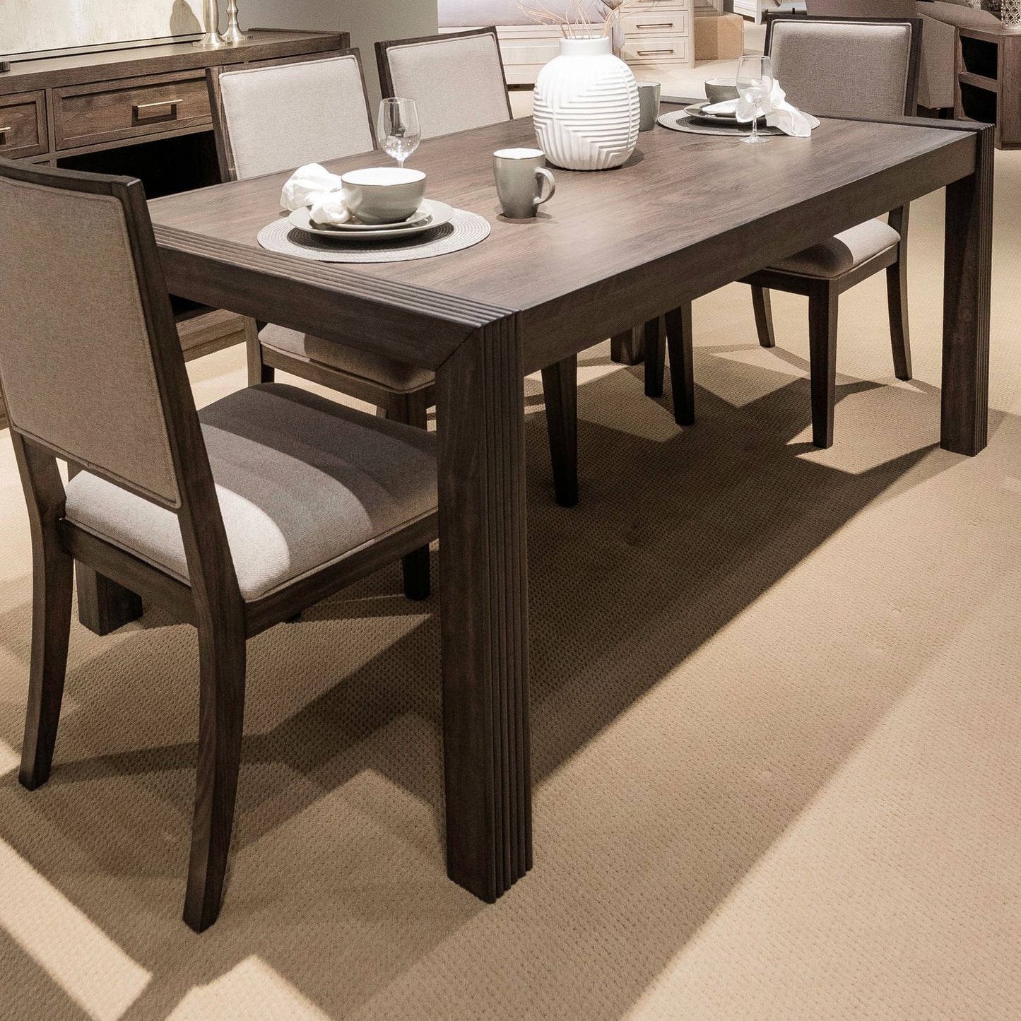 Modern Edge - Rectangular Leg Table - Brown - Hornell Furniture Outlet