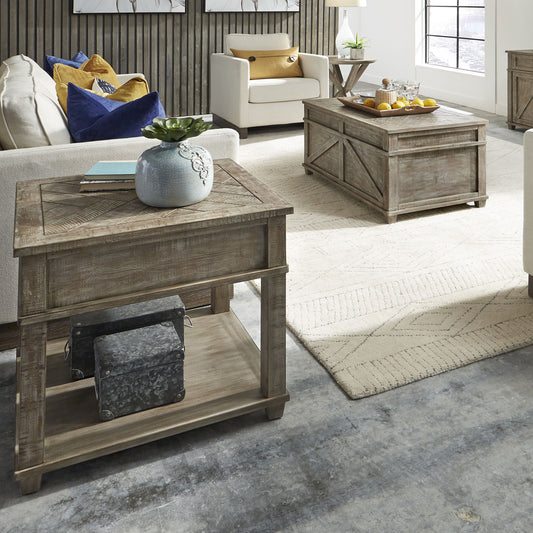 Parkland Falls - 3 Piece Table Set - Light Brown - Hornell Furniture Outlet