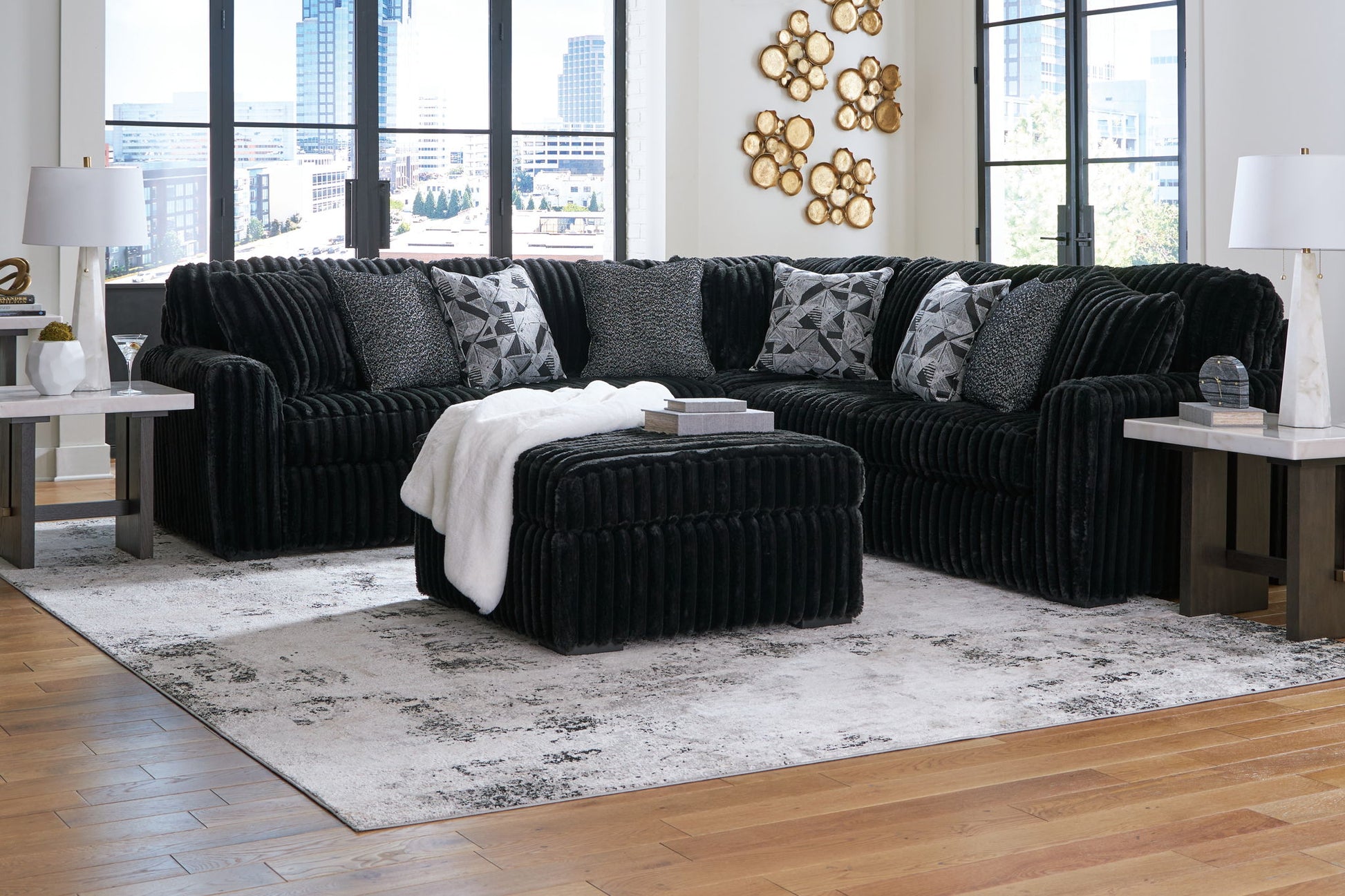 Midnight - Madness - Sectional Set - Hornell Furniture Outlet