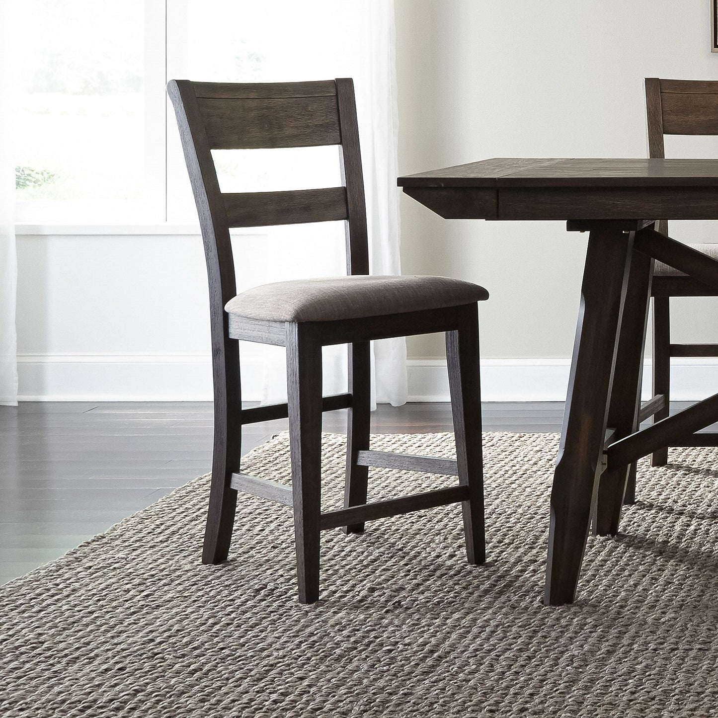 Double Bridge - Splat Back Counter Chair - Dark Brown - Hornell Furniture Outlet