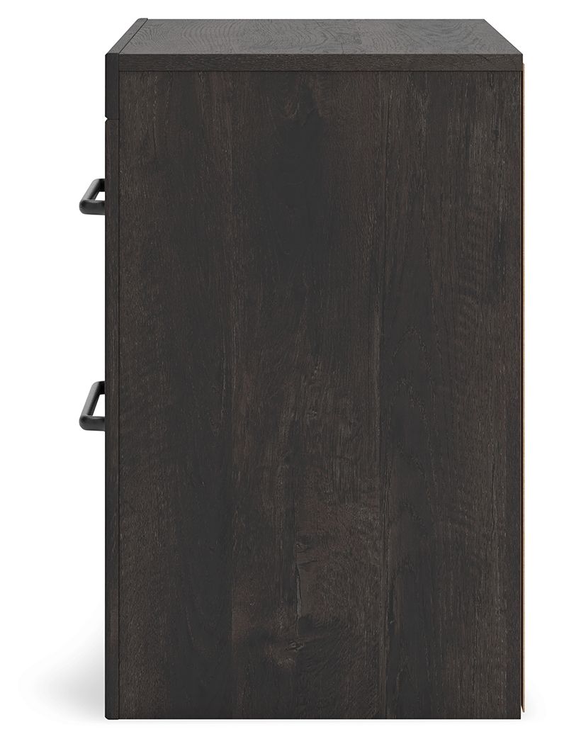Hollivern - Dark Gray - Two Drawer Night Stand - Hornell Furniture Outlet
