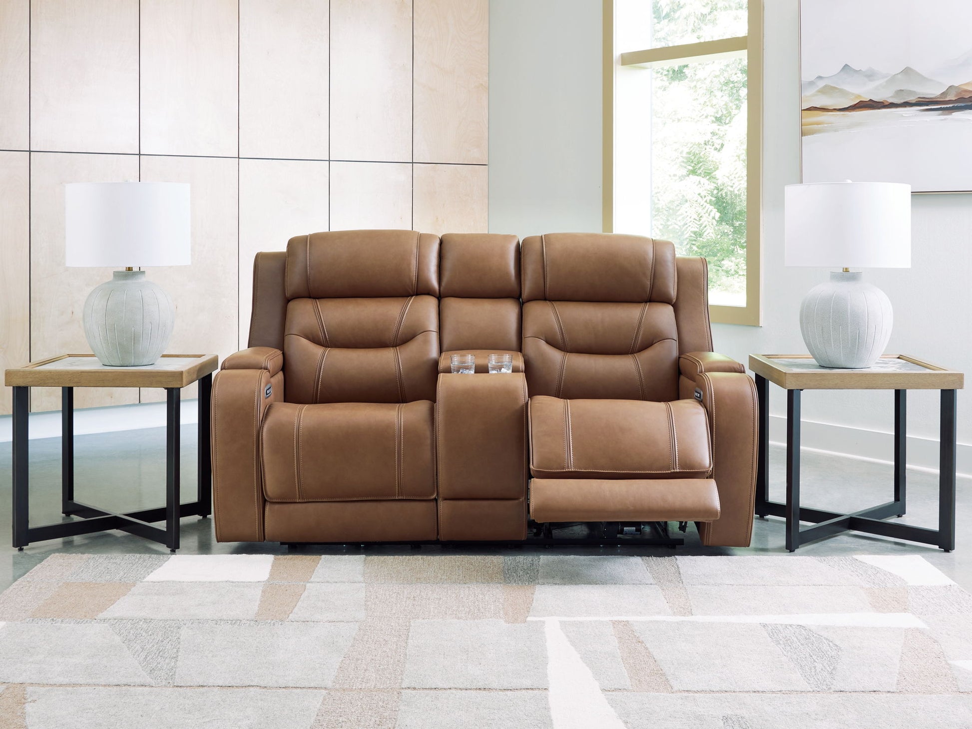 Knightington - Power Reclining Loveseat With Audio Seating - Hornell Furniture Outlet
