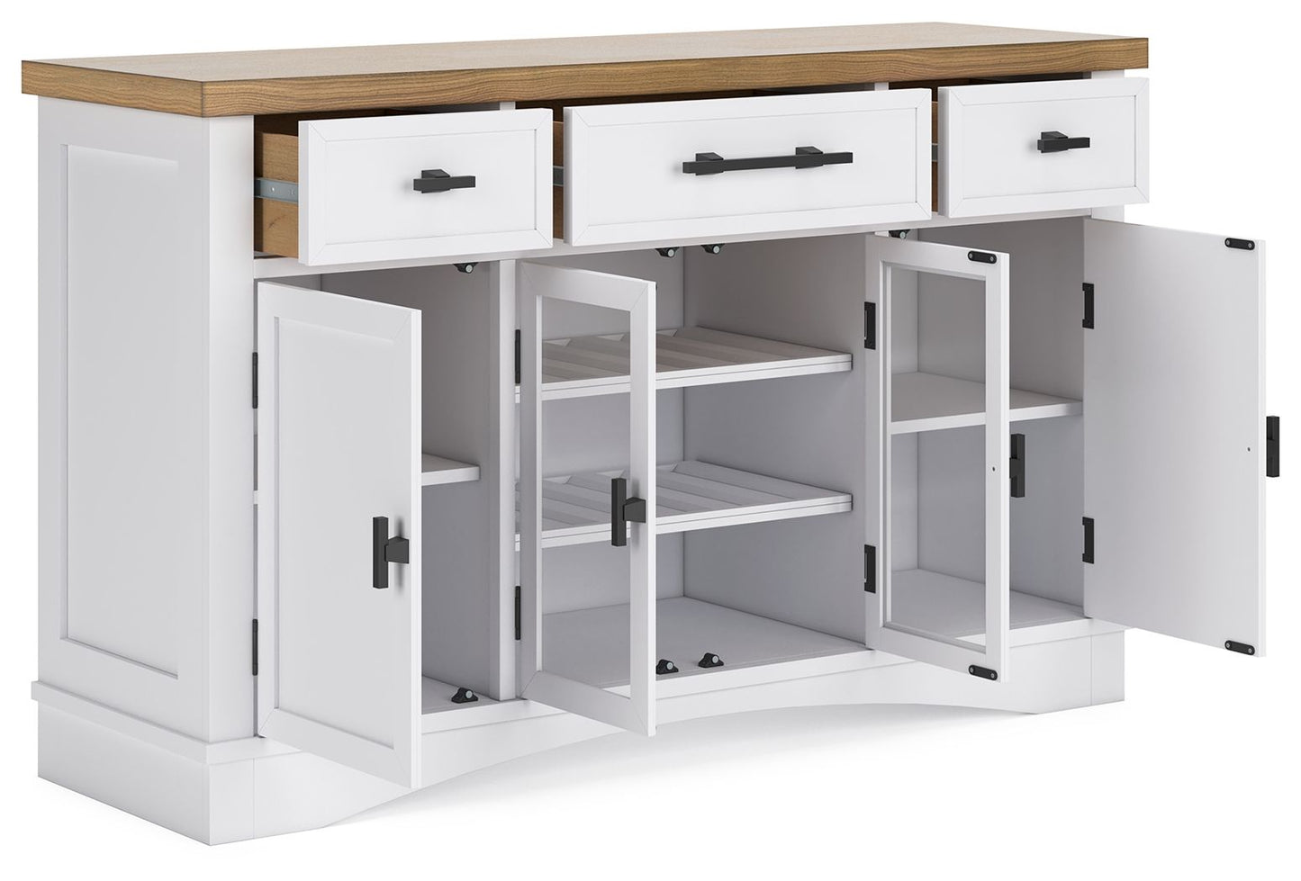 Ashbryn - White / Natural - Dining Room Server - Hornell Furniture Outlet