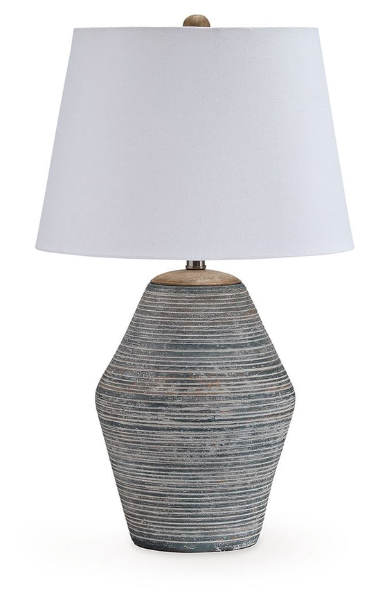 Lawrock - Antique Blue - Terracotta Table Lamp - Hornell Furniture Outlet