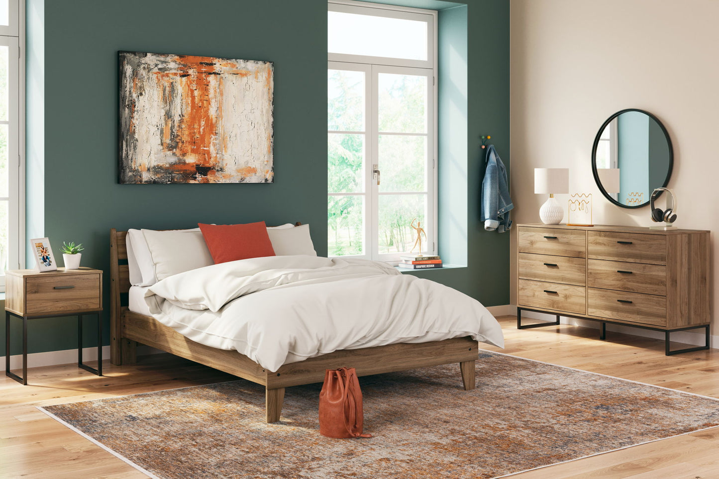 Deanlow - Honey - Six Drawer Dresser - Hornell Furniture Outlet