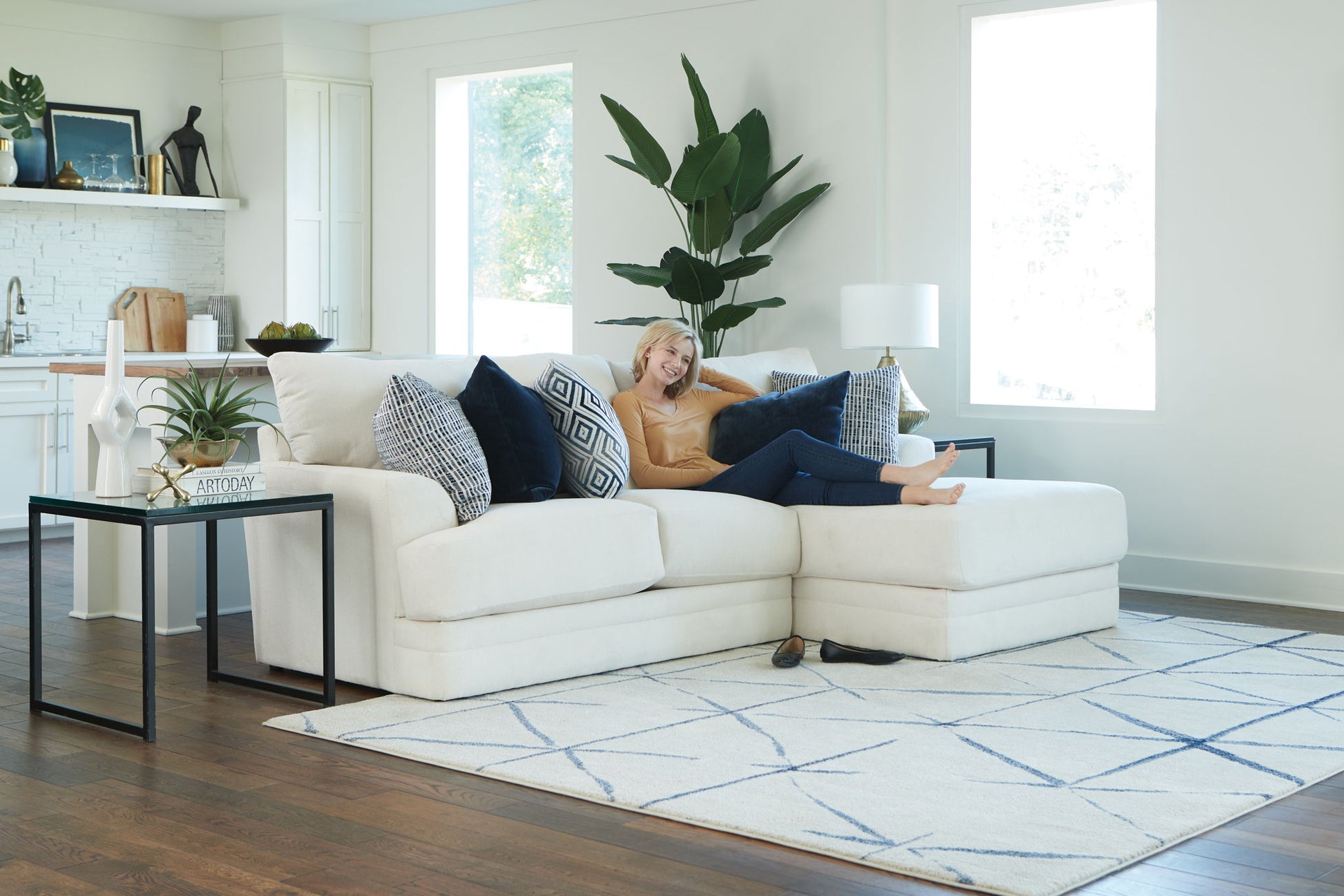 Polaris - Sectional With Comfort Coil Seating And Accent Pillows Included - Hornell Furniture Outlet