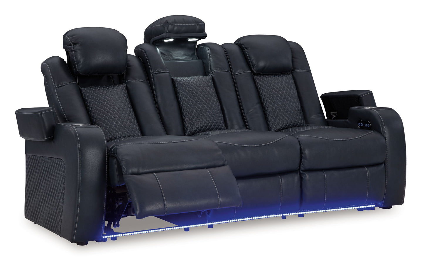 Fyne - dyme - Power Reclining Sofa With Adj Headrest - Hornell Furniture Outlet