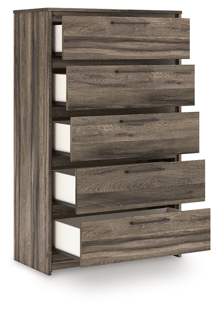 Elbrim - Five Drawer Chest - Brown - Hornell Furniture Outlet