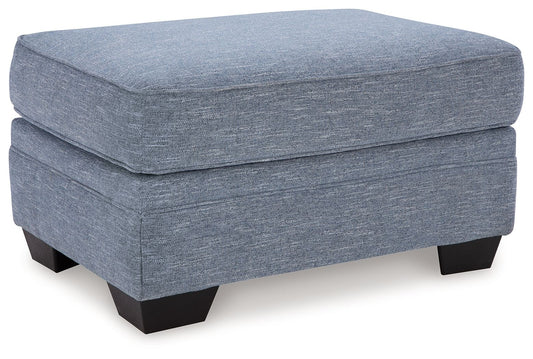 Carissa Manor - Denim - Ottoman - Hornell Furniture Outlet