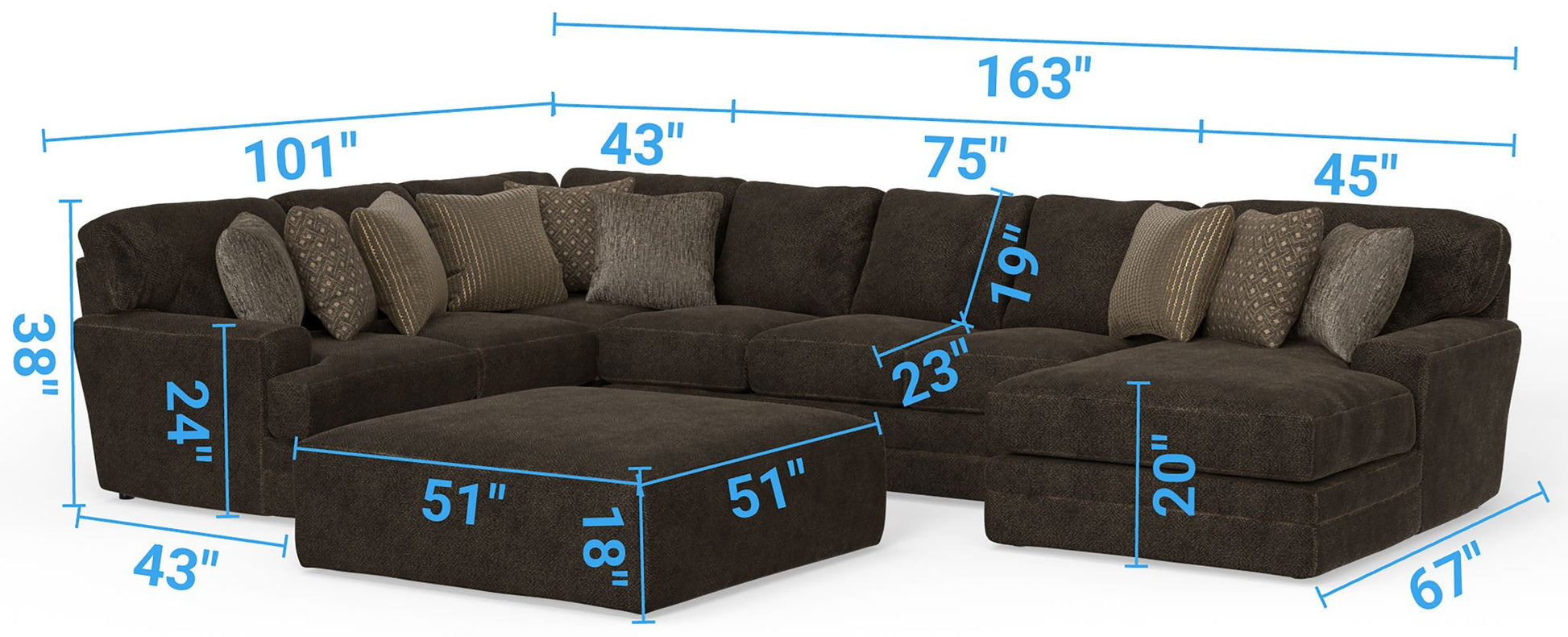 Mammoth - Sectional With Cocktail Ottoman - Hornell Furniture Outlet