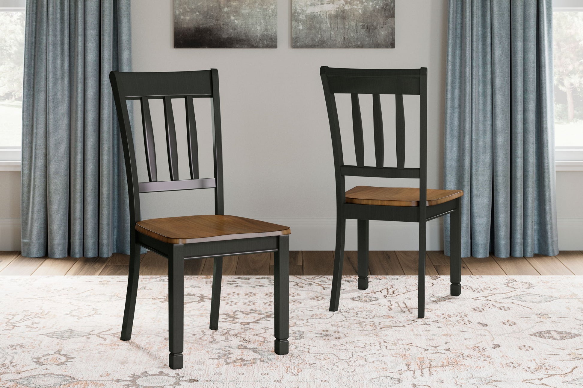Owingsville - Black / Brown - Dining Room Side Chair (Set of 2) - Hornell Furniture Outlet