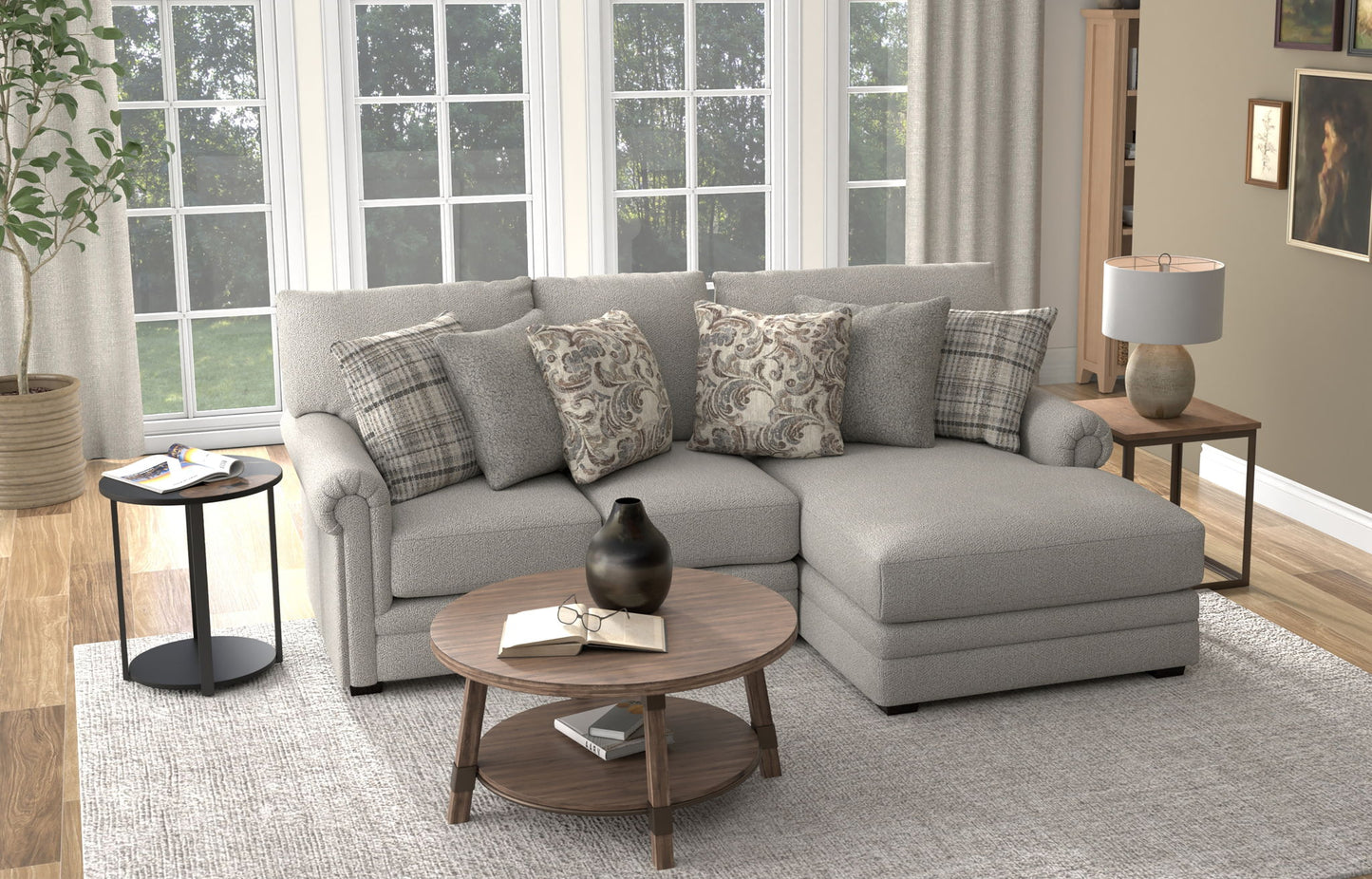 Livingston - Sectional With Comfort Coil Seating And Accent Pillows Included - Hornell Furniture Outlet