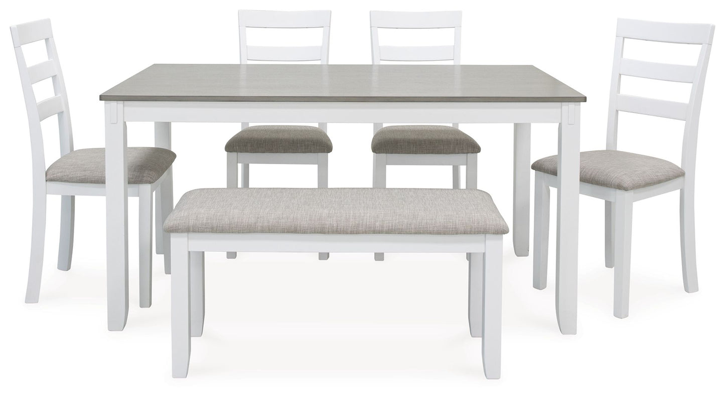 Stonehollow - White / Gray - Rectangular Drm Table Set (Set of 6) - Hornell Furniture Outlet