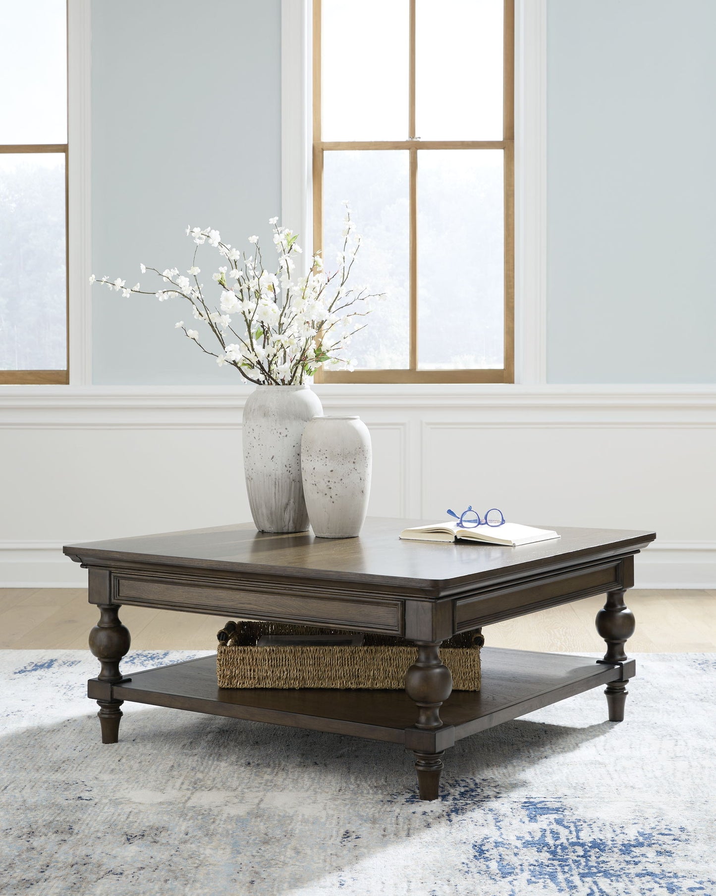 Veramond - Dark Brown - Square Cocktail Table - Hornell Furniture Outlet