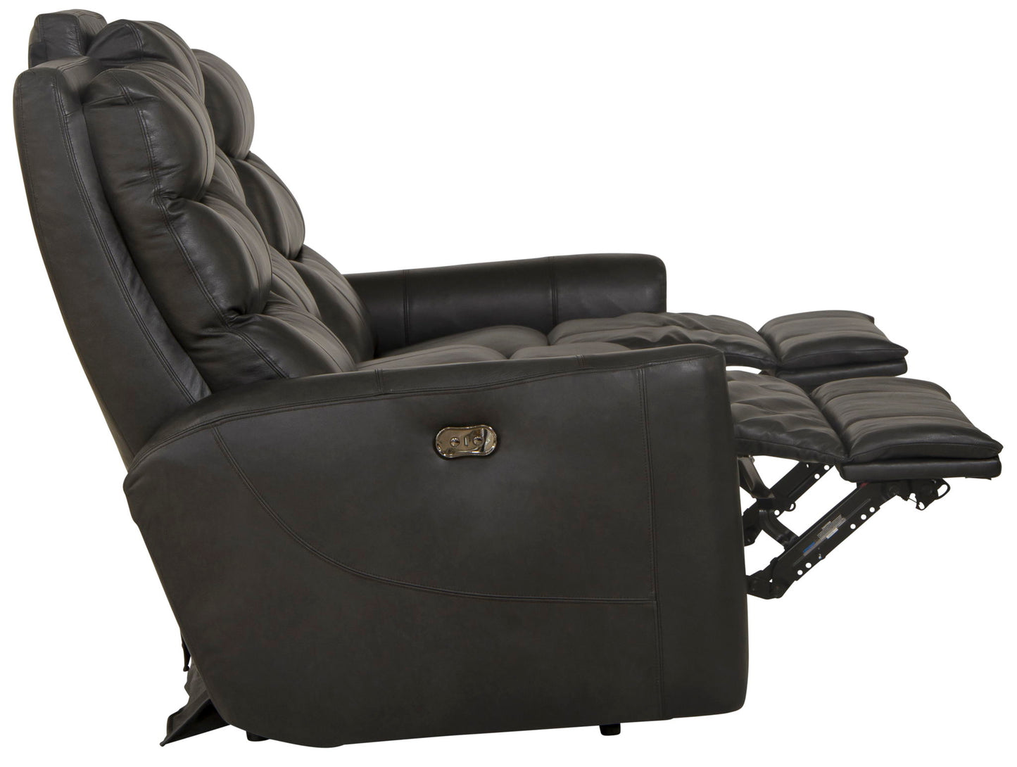 Bosa - Leather Power Reclining Sofa - Charcoal - Hornell Furniture Outlet