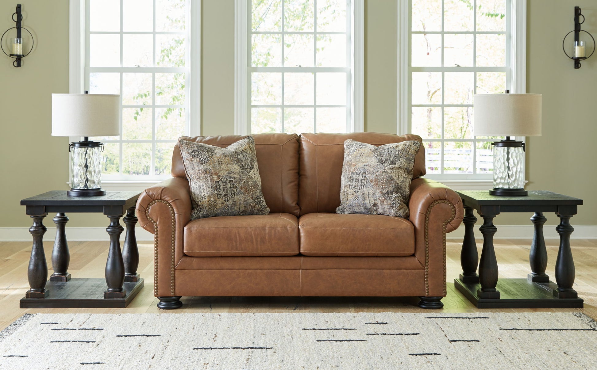 Carianna - Caramel - Loveseat - Hornell Furniture Outlet