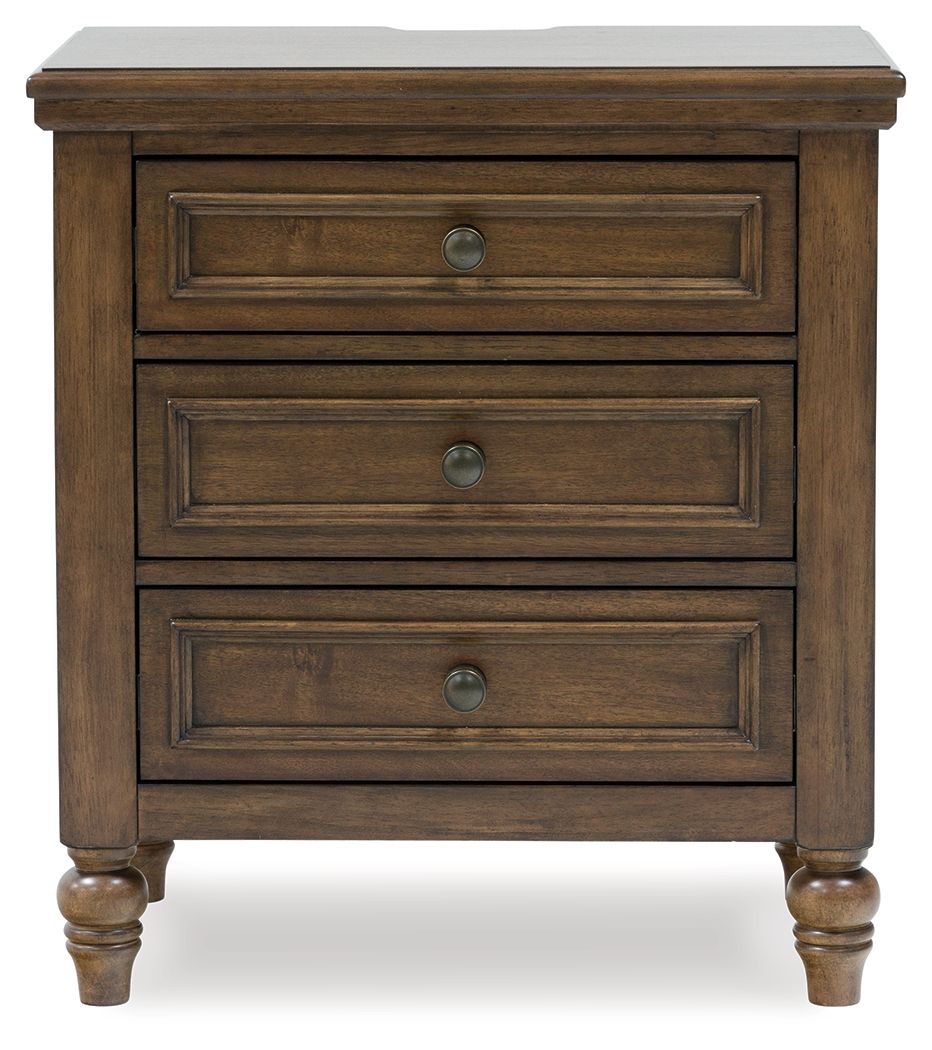 Sturlayne - Brown - Three Drawer Night Stand - Hornell Furniture Outlet