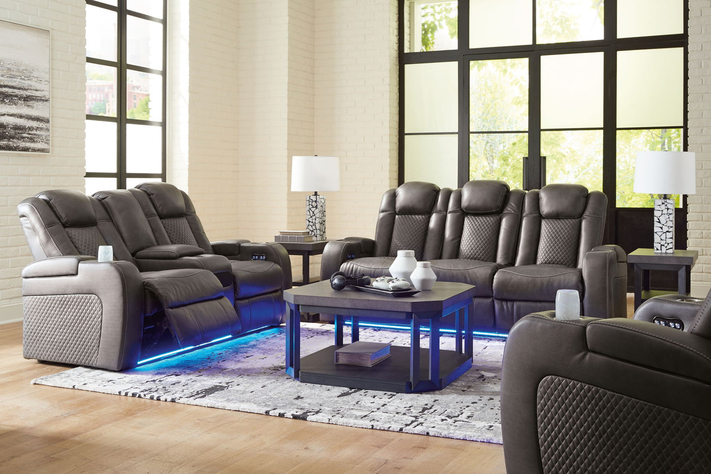 Fyne - dyme - Reclining Living Room Set - Hornell Furniture Outlet