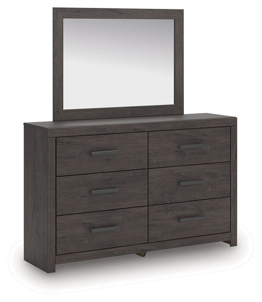 Prendonea - Charcoal - Dresser and Mirror - Hornell Furniture Outlet