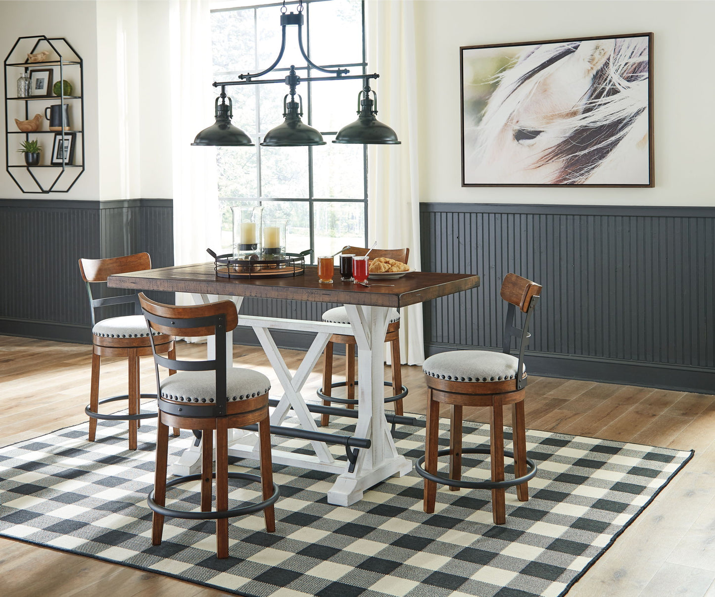 Valebeck - Counter Height Table Set - Hornell Furniture Outlet