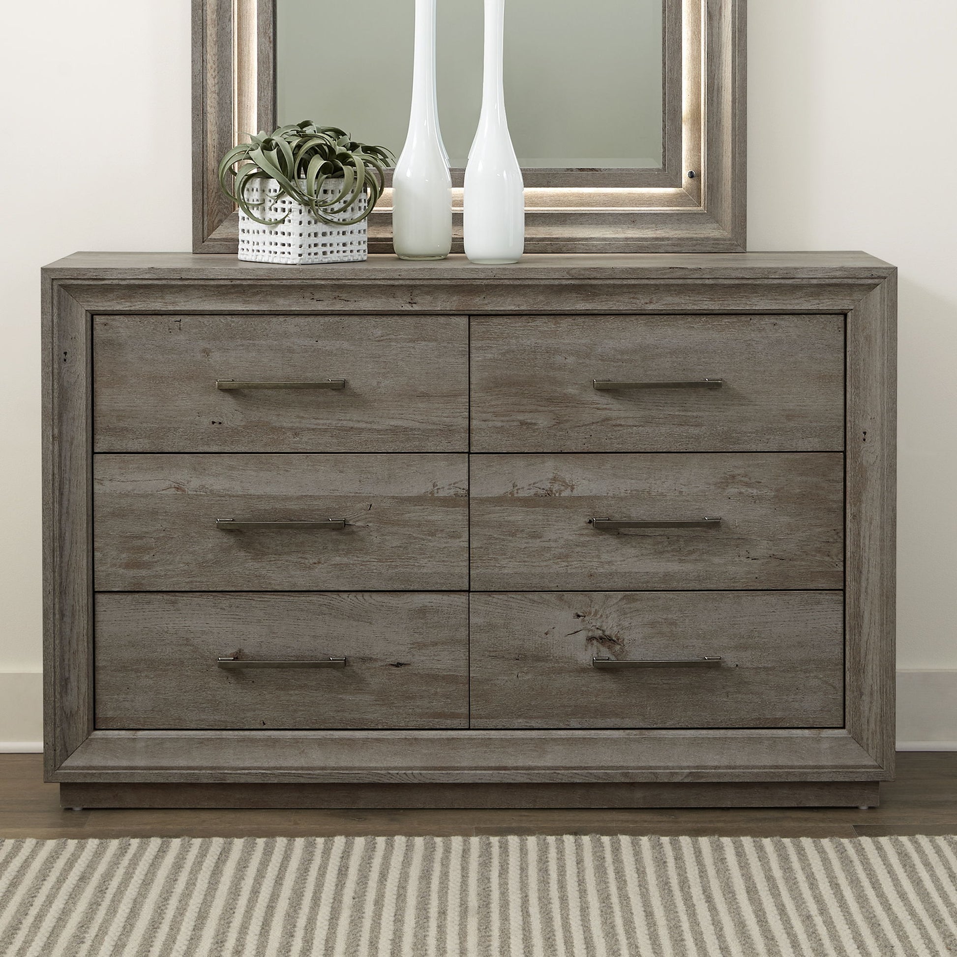 Horizons - 6 Drawer Dresser - Gray - Hornell Furniture Outlet