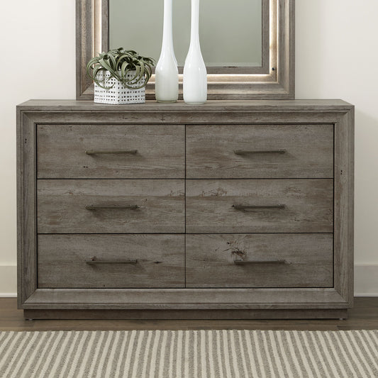 Horizons - 6 Drawer Dresser - Gray - Hornell Furniture Outlet